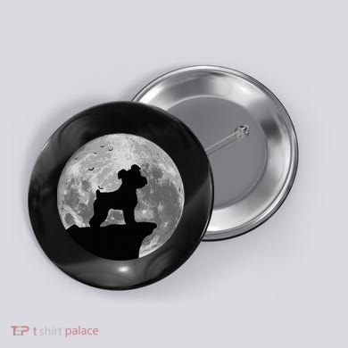 Miniature Schnauzer Silhouette In The Moon Costume Button