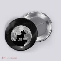 Miniature Schnauzer Silhouette In The Moon Costume Button thumb 0