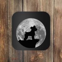 Miniature Schnauzer Silhouette In The Moon Costume Coaster thumb 0