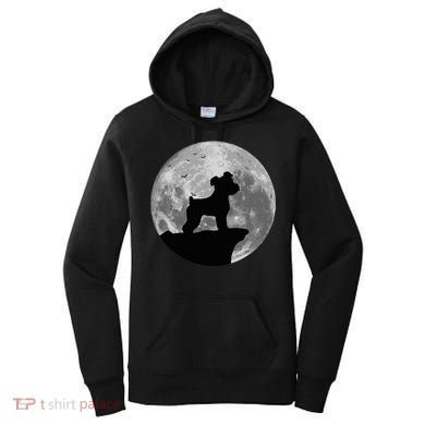 Miniature Schnauzer Silhouette In The Moon Costume Women's Hoodie