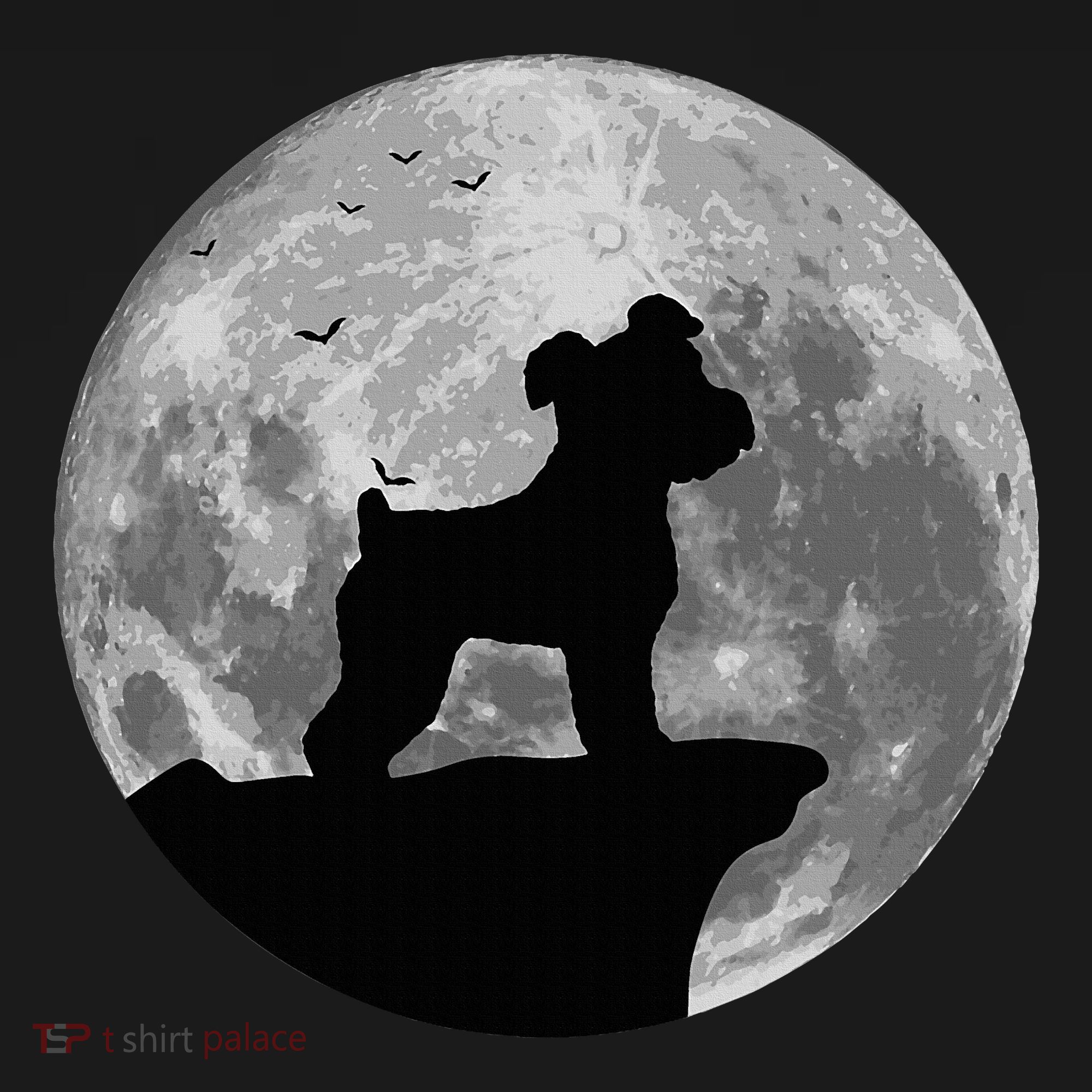 Miniature Schnauzer Silhouette In The Moon Costume Women's Hoodie