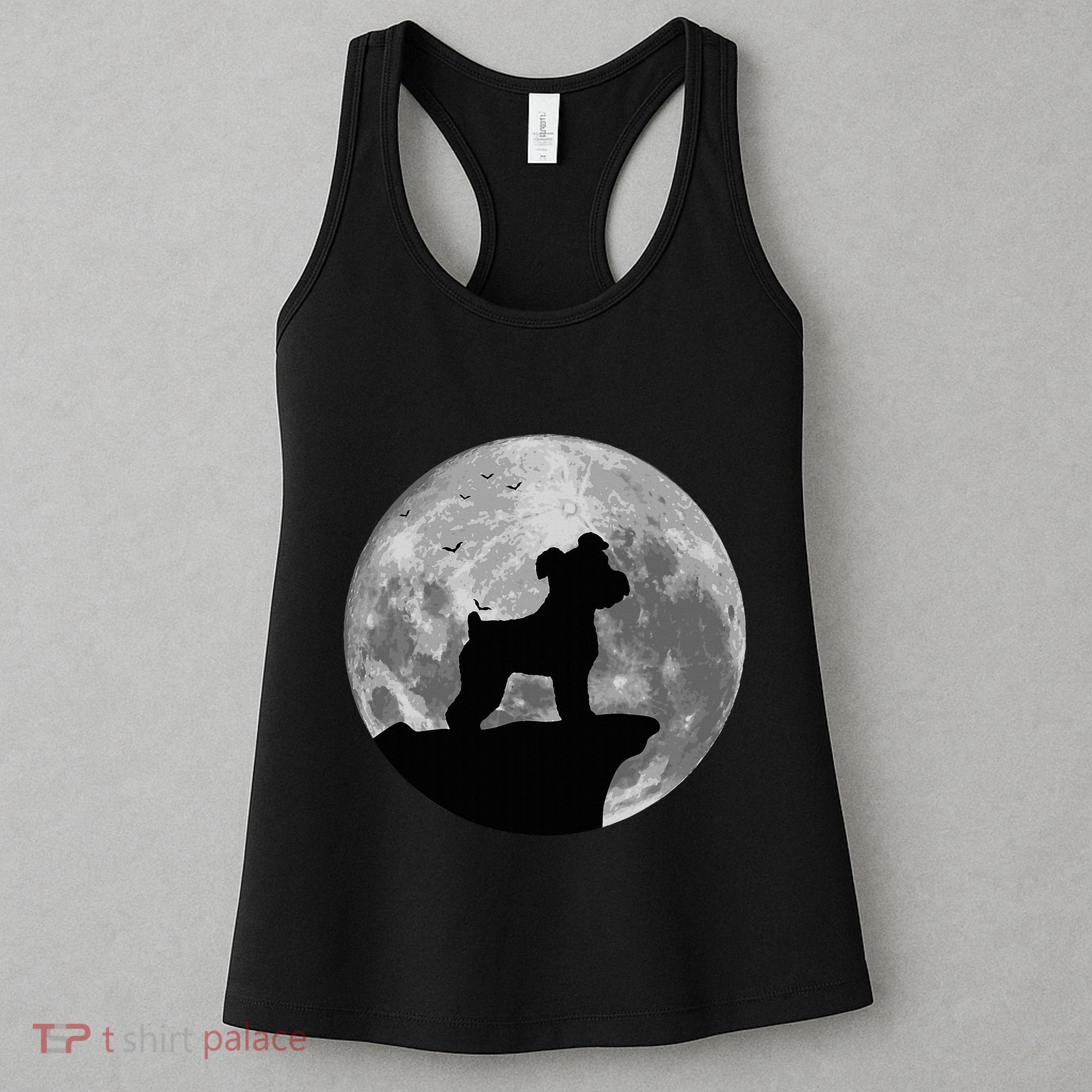 Miniature Schnauzer Silhouette In The Moon Costume Women's Tank Top