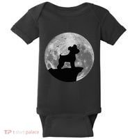 Miniature Schnauzer Silhouette In The Moon Costume Baby Bodysuit thumb 0