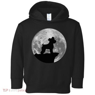 Miniature Schnauzer Silhouette In The Moon Costume Toddler Hoodie