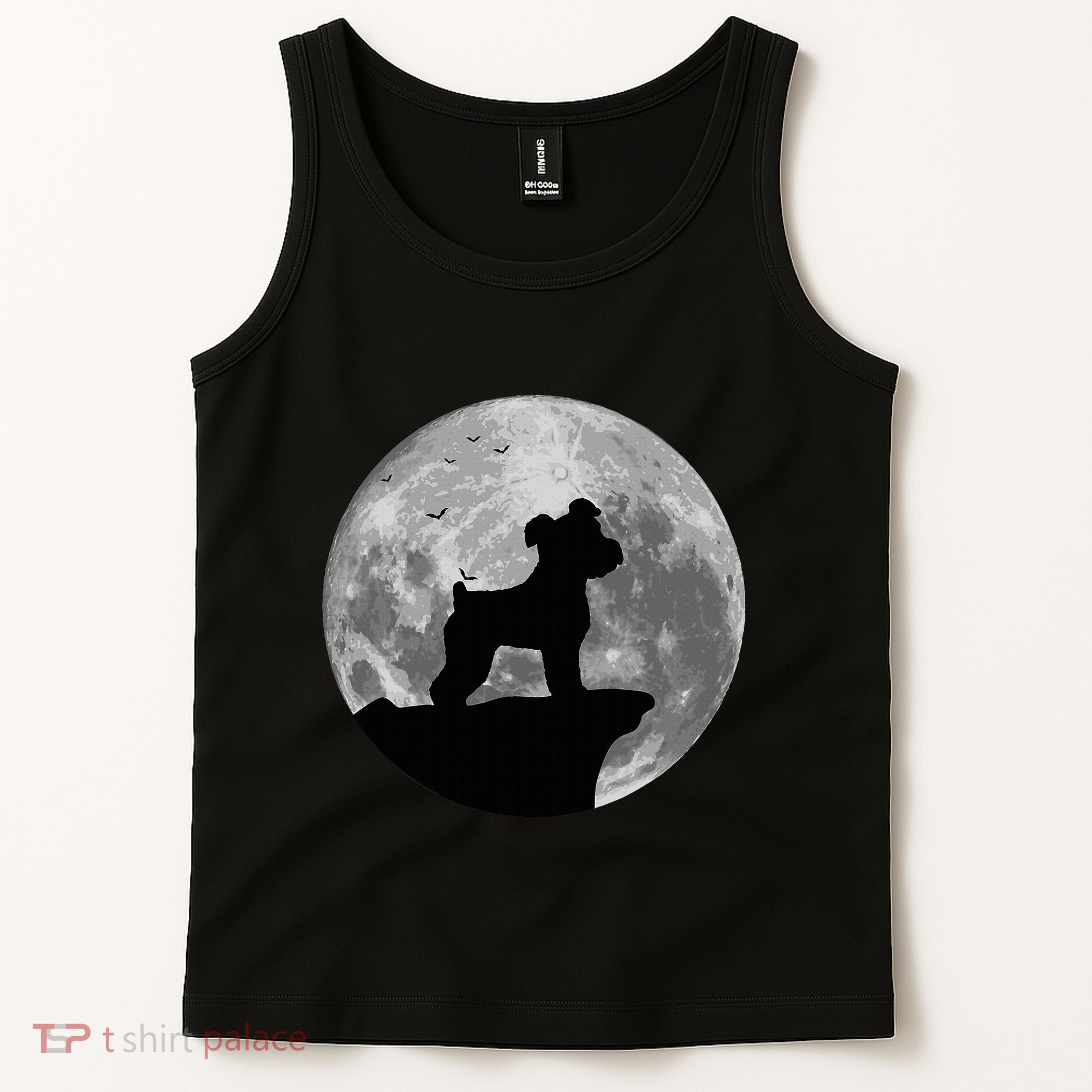 Miniature Schnauzer Silhouette In The Moon Costume Tank Top