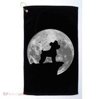 Miniature Schnauzer Silhouette In The Moon Costume Golf Towel thumb 0