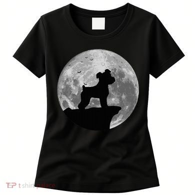 Miniature Schnauzer Silhouette In The Moon Costume Women's T-Shirt