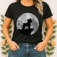Miniature Schnauzer Silhouette In The Moon Costume Women's T-Shirt thumb 2