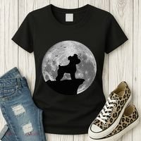 Miniature Schnauzer Silhouette In The Moon Costume Women's T-Shirt thumb 3