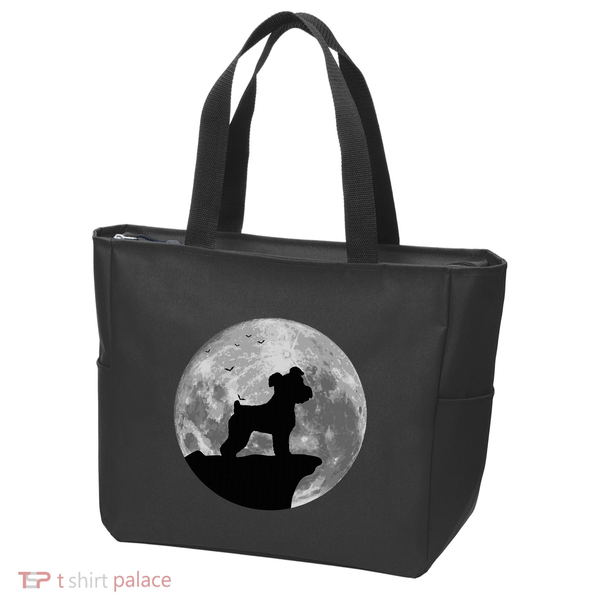 Miniature Schnauzer Silhouette In The Moon Costume Tote Bag