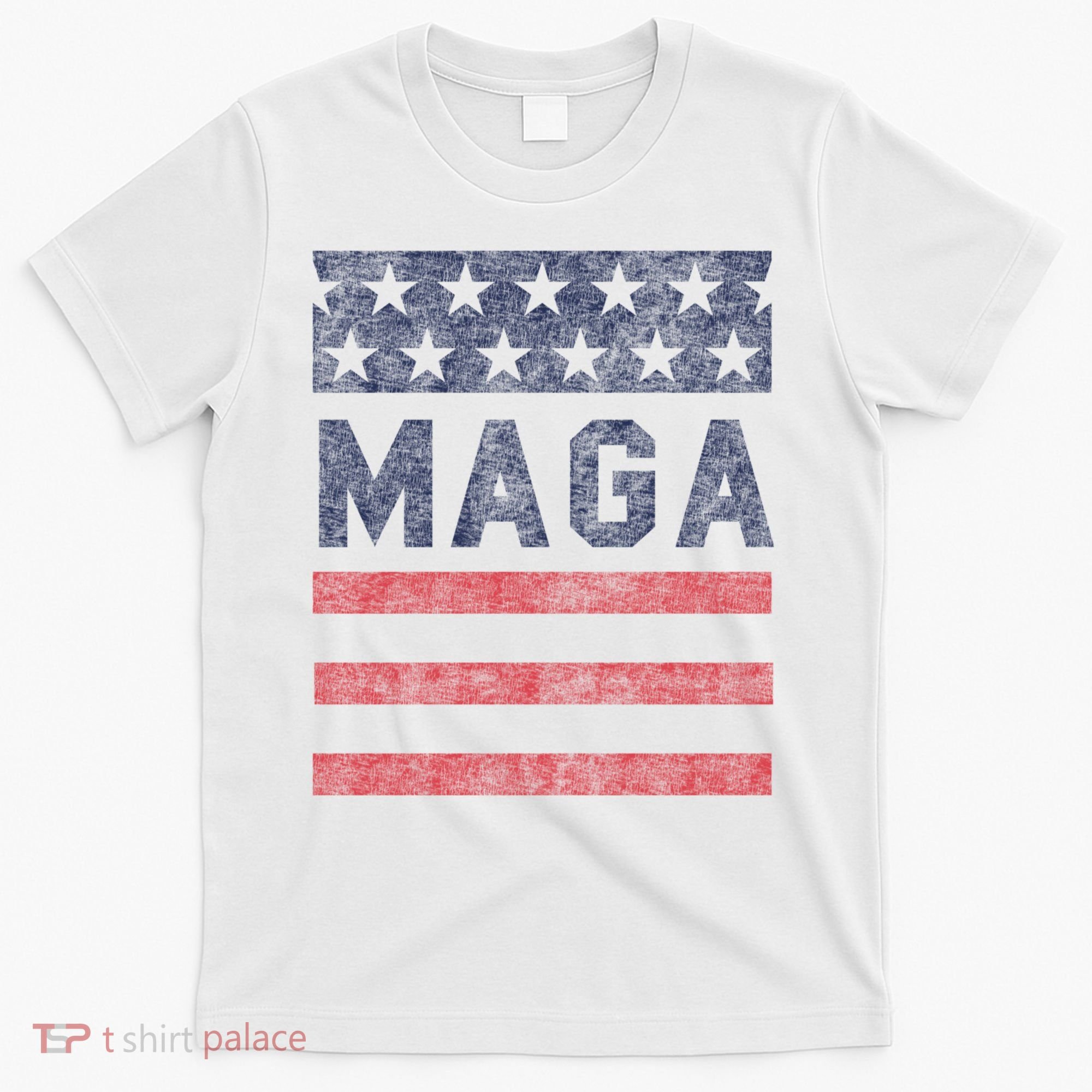 Maga Stars & Stripes Retro Vintage Distressed Graphic T-Shirt