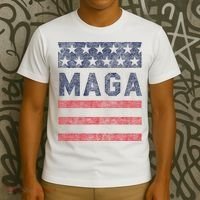 Maga Stars & Stripes Retro Vintage Distressed Graphic T-Shirt thumb 3