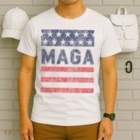 Maga Stars & Stripes Retro Vintage Distressed Graphic T-Shirt thumb 6