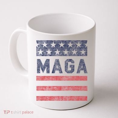 Maga Stars & Stripes Retro Vintage Distressed Graphic Coffee Mug