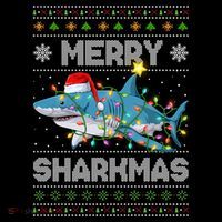 Merry Sharkmas Shark Santa Ugly Christmas Lights Xmas Coffee Mug thumb 5