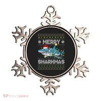 Merry Sharkmas Shark Santa Ugly Christmas Lights Xmas Ornament thumb 0