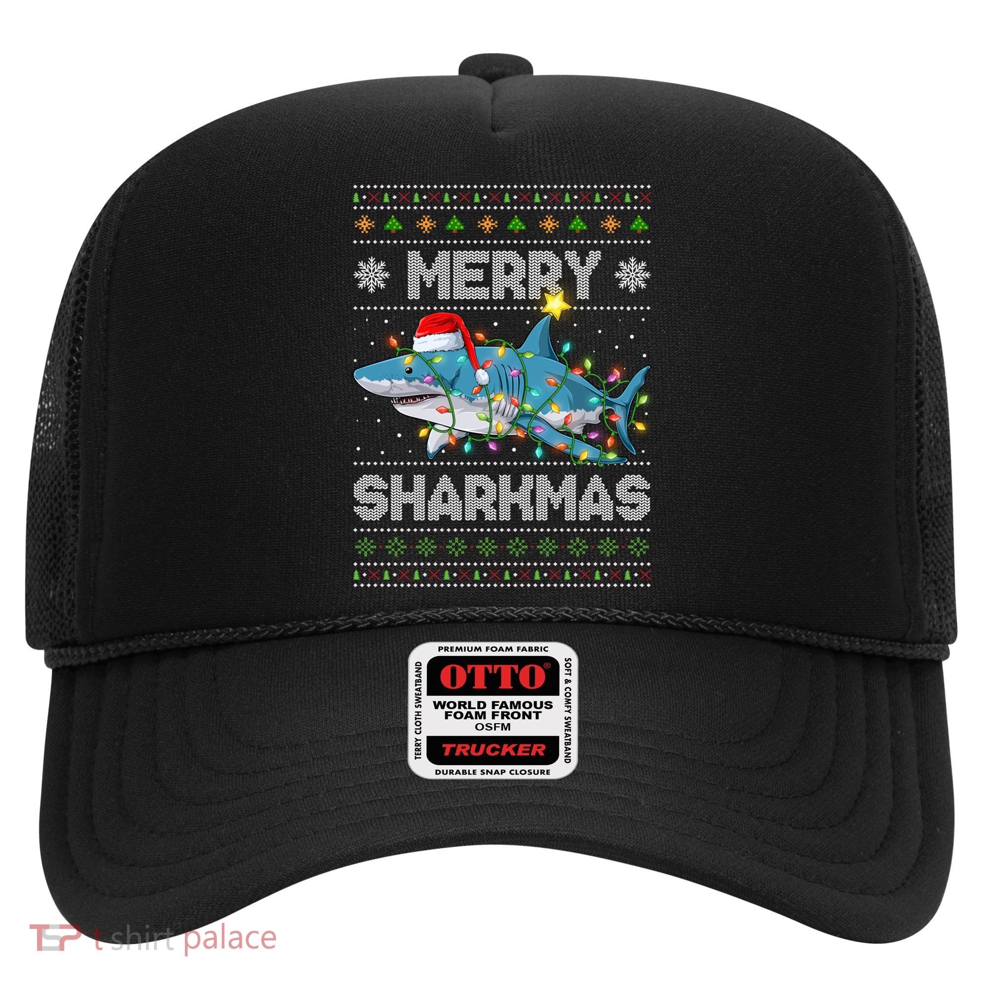 Merry Sharkmas Shark Santa Ugly Christmas Lights Xmas Hat