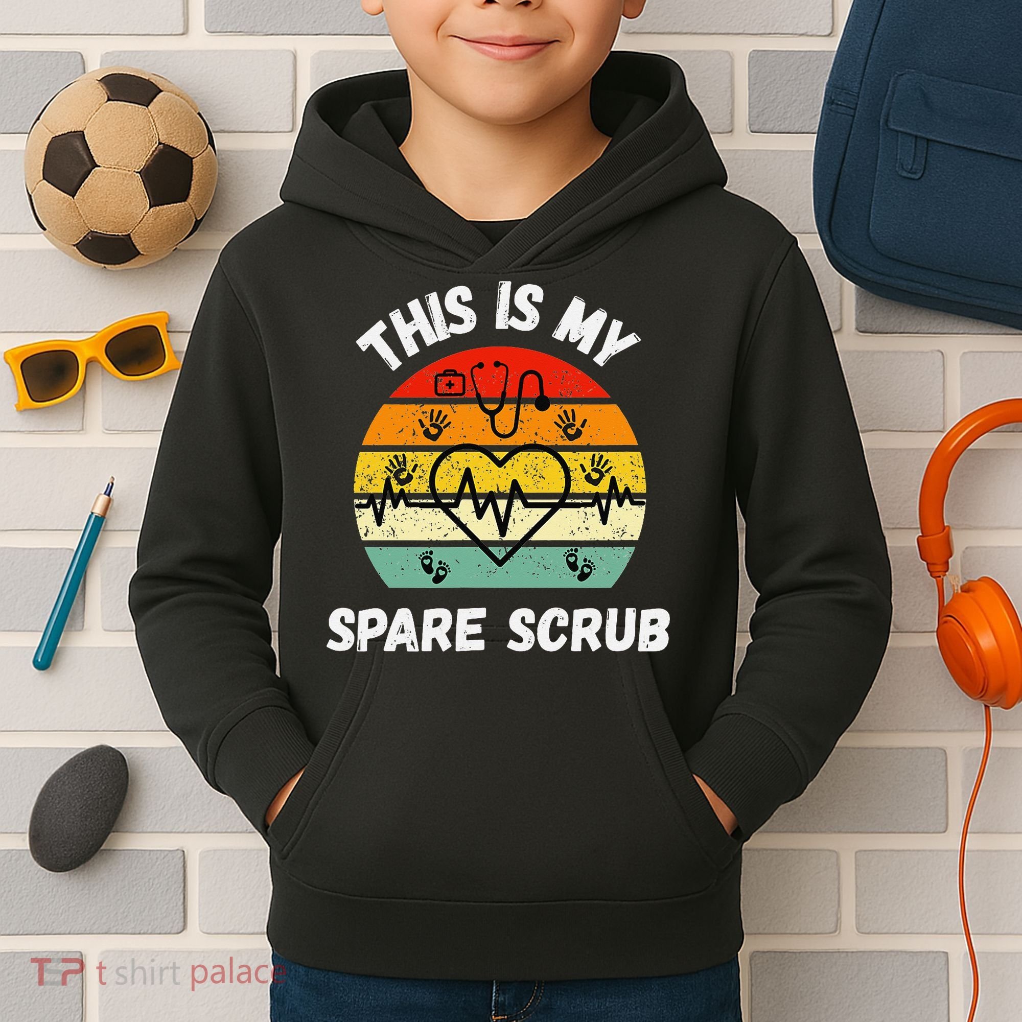 My Spare Scrub Funny Healthcare Worker Nurse CNAs Kids Hoodie