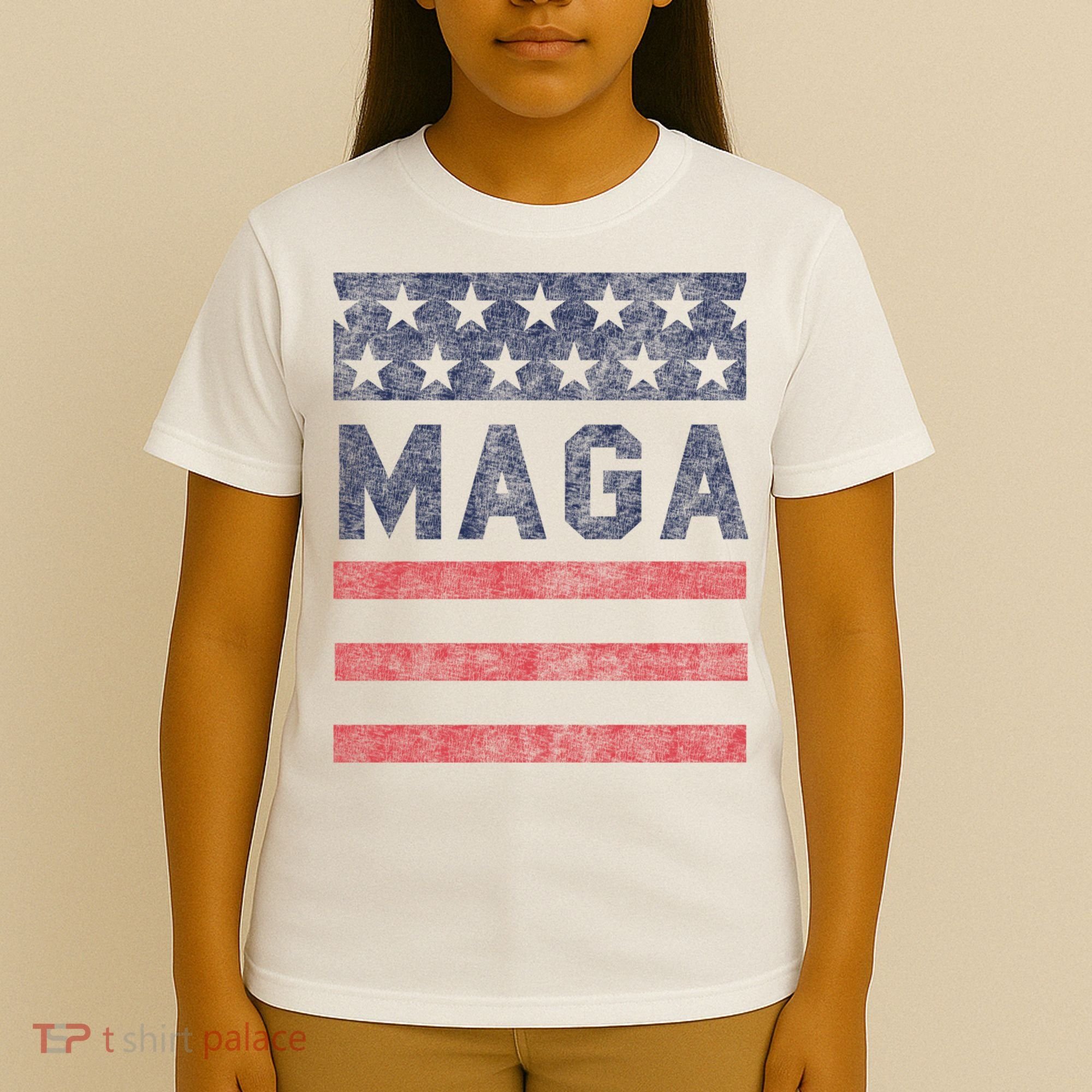 Maga Stars & Stripes Retro Vintage Distressed Graphic T-Shirt
