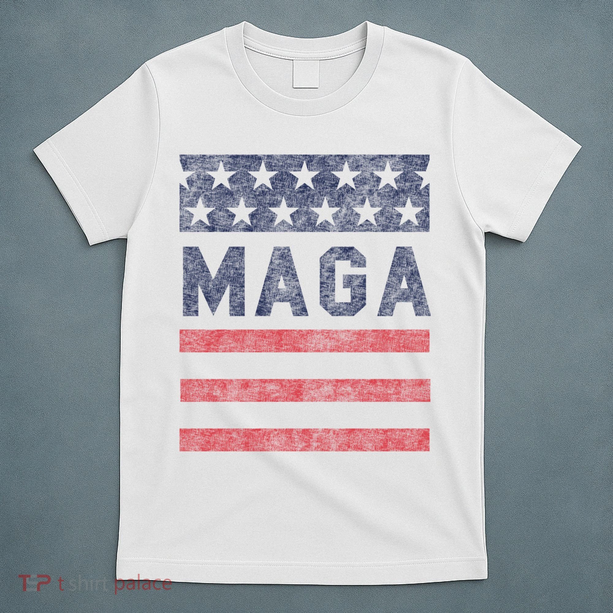 Maga Stars & Stripes Retro Vintage Distressed Graphic T-Shirt
