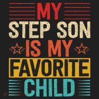 My Step Son is My Favorite Child Funny Step Dad Fathers Day Beanie thumb 2