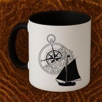 Maritime Sailing Ship Sailing Ships Ships Compass Ship Ahoy Coffee Mug thumb 2