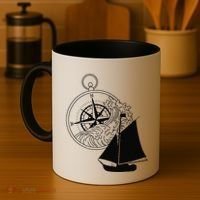 Maritime Sailing Ship Sailing Ships Ships Compass Ship Ahoy Coffee Mug thumb 4