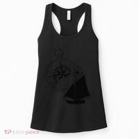 Maritime Sailing Ship Sailing Ships Ships Compass Ship Ahoy Women's Tank Top thumb 0
