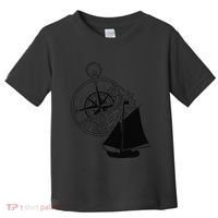 Maritime Sailing Ship Sailing Ships Ships Compass Ship Ahoy Toddler T-Shirt thumb 0