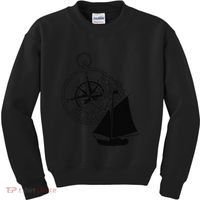 Maritime Sailing Ship Sailing Ships Ships Compass Ship Ahoy Kids Sweatshirt thumb 0