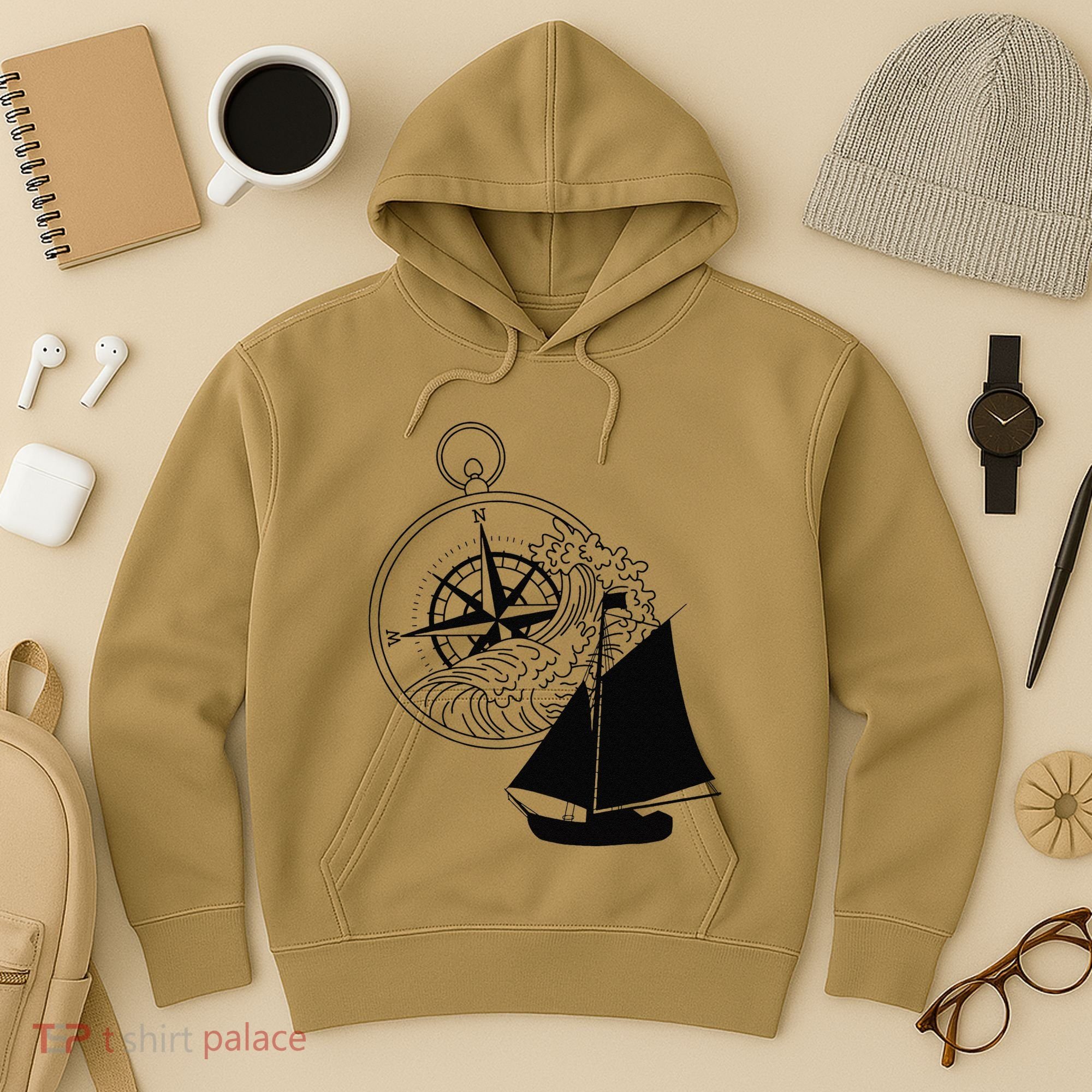 Maritime Sailing Ship Sailing Ships Ships Compass Ship Ahoy Hoodie