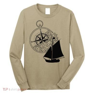 Maritime Sailing Ship Sailing Ships Ships Compass Ship Ahoy Long Sleeve Shirt