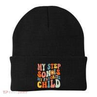 My Step Son Is My Favorite Child Funny Step Dad Fathers Day Beanie thumb 0