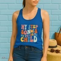 My Step Son Is My Favorite Child Funny Step Dad Fathers Day Women's Tank Top thumb 2