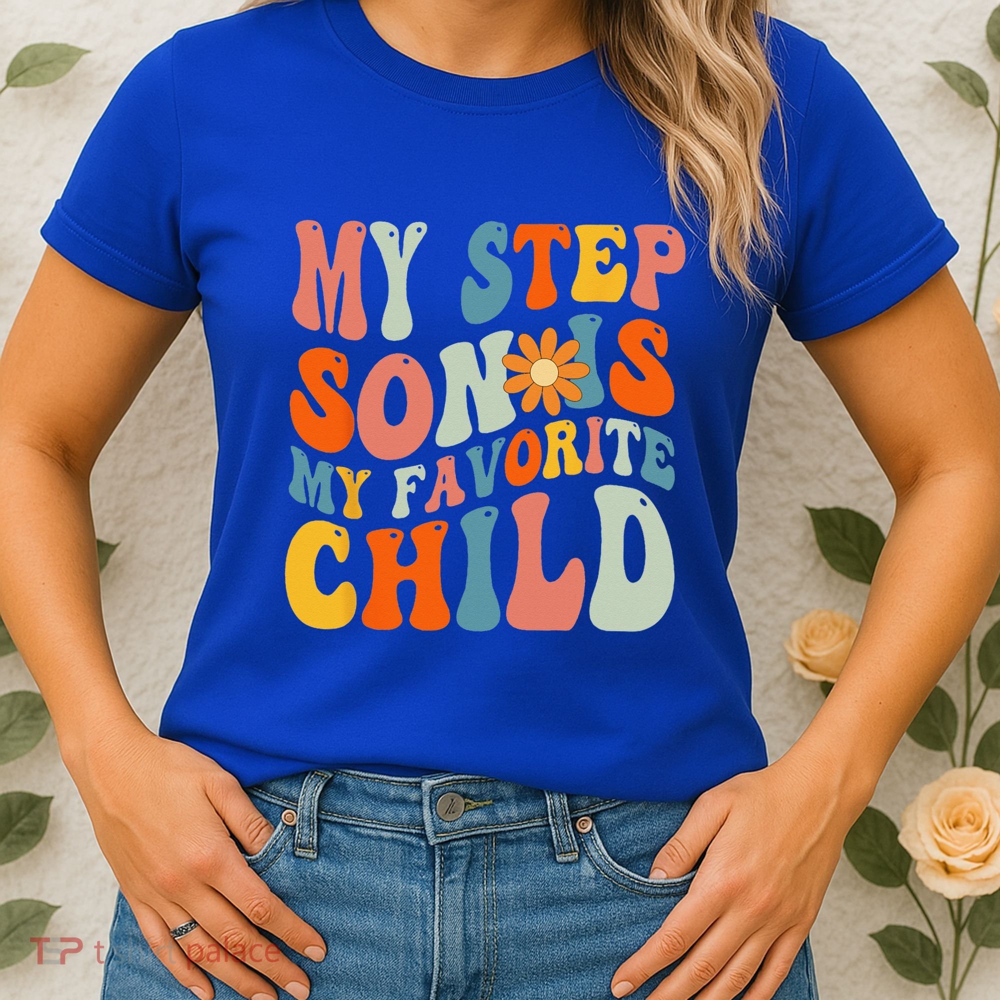 My Step Son Is My Favorite Child Funny Step Dad Fathers Day Women's T-Shirt