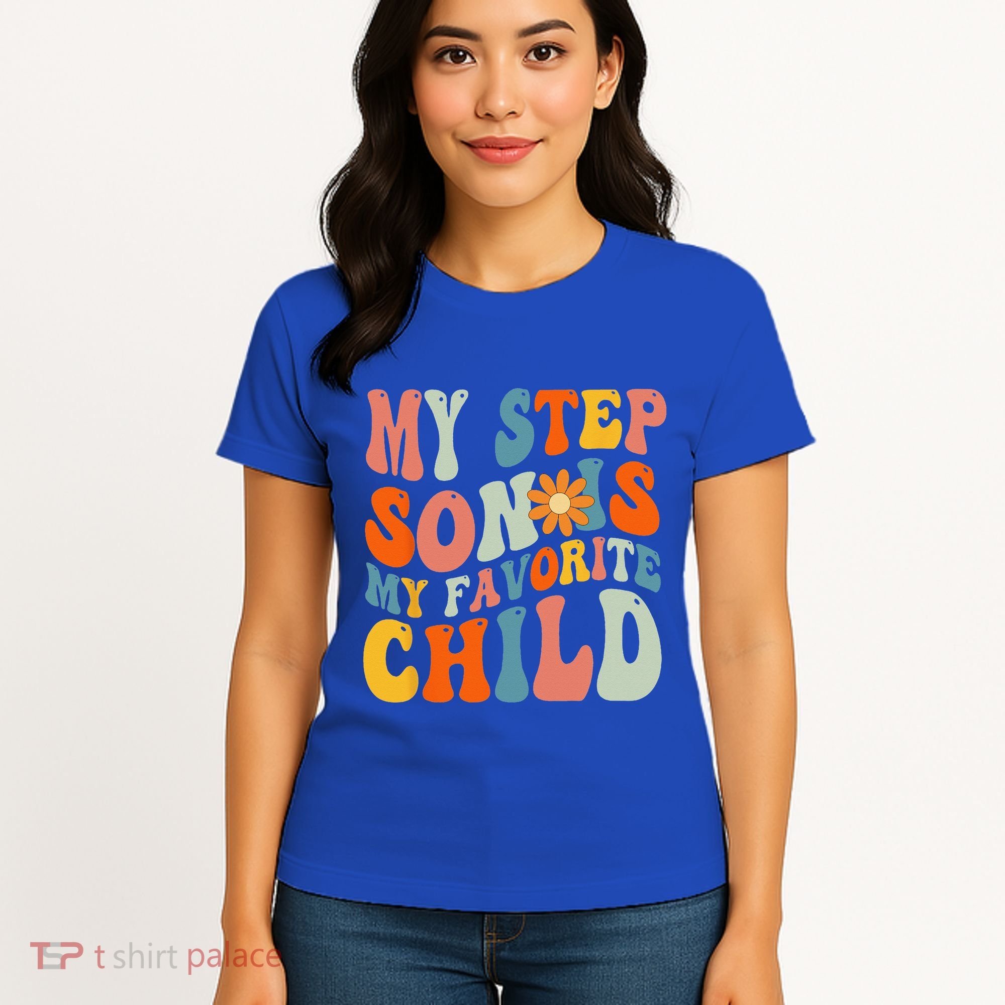 My Step Son Is My Favorite Child Funny Step Dad Fathers Day Women's T-Shirt