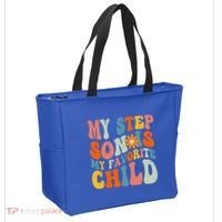 My Step Son Is My Favorite Child Funny Step Dad Fathers Day Tote Bag thumb 2