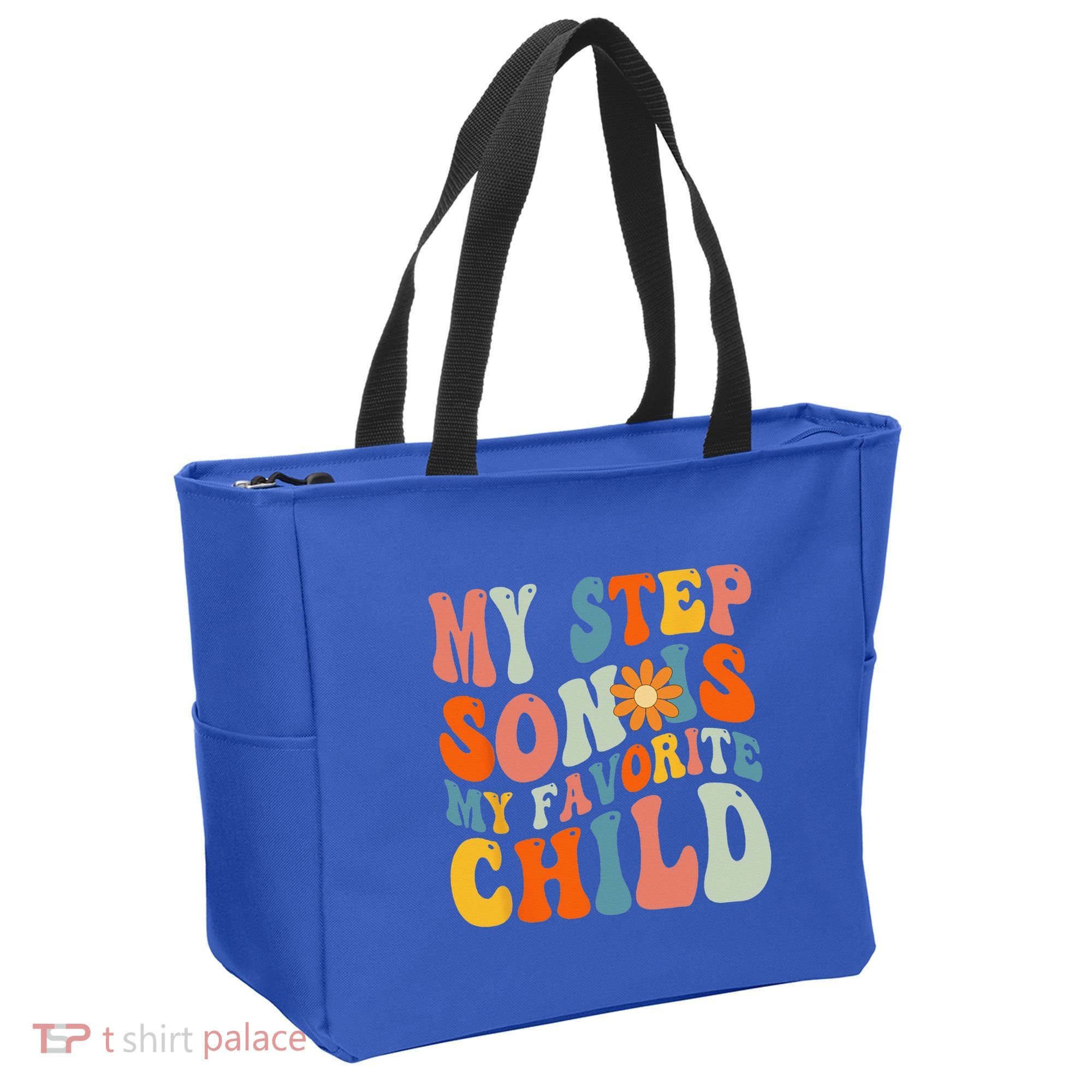 My Step Son Is My Favorite Child Funny Step Dad Fathers Day Tote Bag