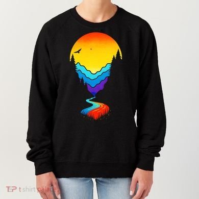 Mountain Stream Sunset Wilderness Women's Sweatshirt