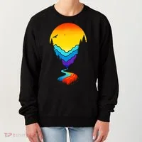 Mountain Stream Sunset Wilderness Women's Sweatshirt thumb 0