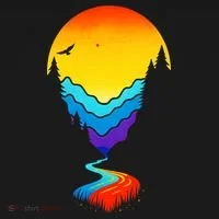 Mountain Stream Sunset Wilderness Doggie Tank thumb 4