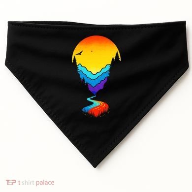 Mountain Stream Sunset Wilderness USA-Made Doggie Bandana