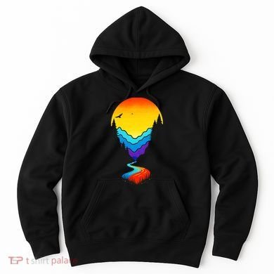 Mountain Stream Sunset Wilderness Hoodie