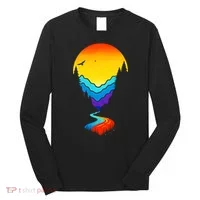 Mountain Stream Sunset Wilderness Long Sleeve Shirt thumb 0