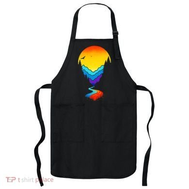 Mountain Stream Sunset Wilderness Apron