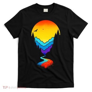 Mountain Stream Sunset Wilderness T-Shirt