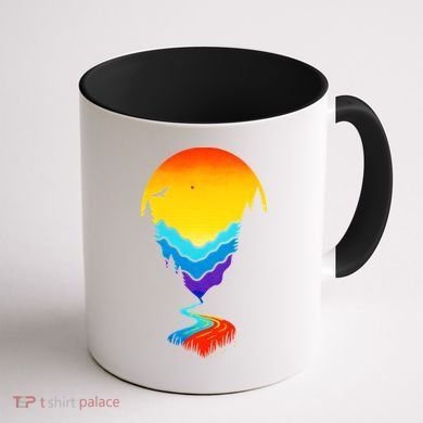 Mountain Stream Sunset Wilderness Coffee Mug back