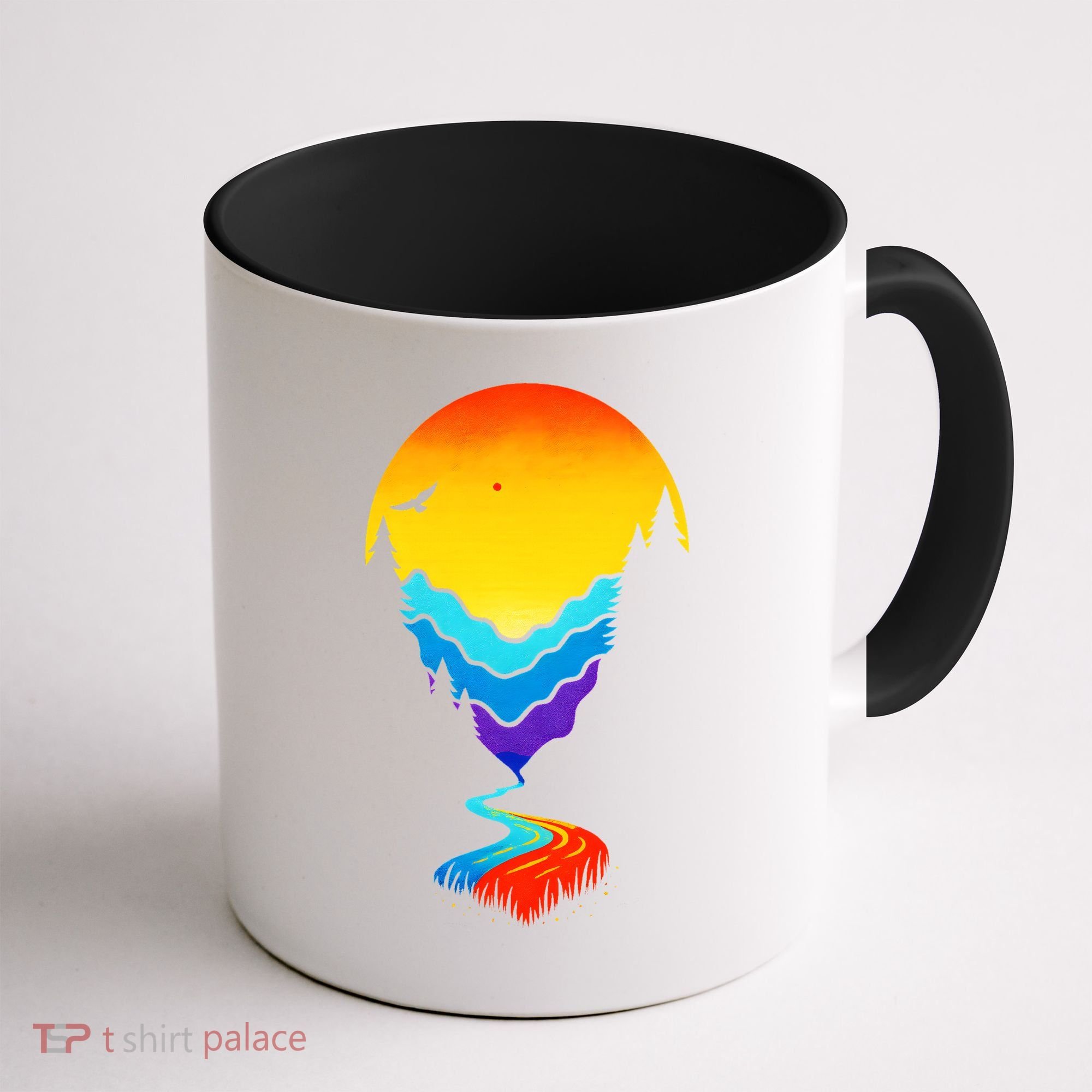 Mountain Stream Sunset Wilderness Coffee Mug