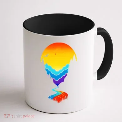 Mountain Stream Sunset Wilderness Coffee Mug back