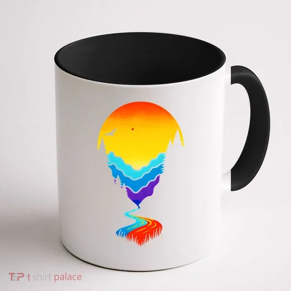 Mountain Stream Sunset Wilderness Coffee Mug